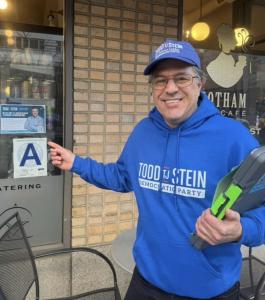 Stein Campaigning on the Upper East Side