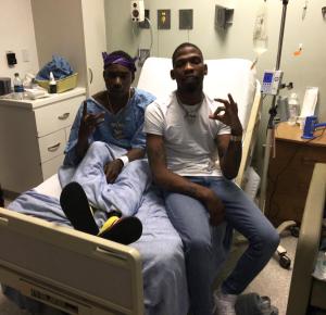 One Hunnet hospitalized receiving a visit from Blocboy JB