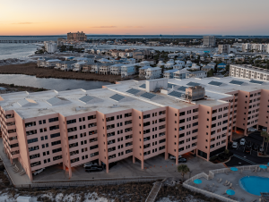 Jetty Condominium HOA's skylight renovation was challenging because it was 70 feet high and affected 14 skylights.
