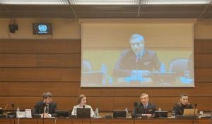 Human rights experts Siranush Sahakyan (right), Philippe Kalfayan, and Arpi Avetisyan joined in a panel about ethnic Armenians detained by Baku, moderated by Joel Veldkamp (left).