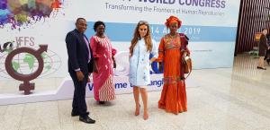 Dr. Rasha Kelej, CEO Merck Foundation & President of Merck More than a Mother with Minister of Health of Uganda, Hon. Sarah Opendi and the Vice President of The Gambia, H. E. Isatou Touray, Minister of Health of Burundi and Vice Minister of Republic of Co