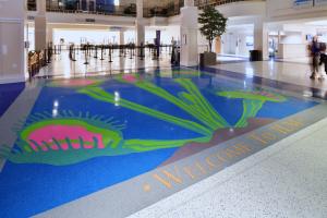 Terrazzo design: public art Venus flytrap design in terrazzo
