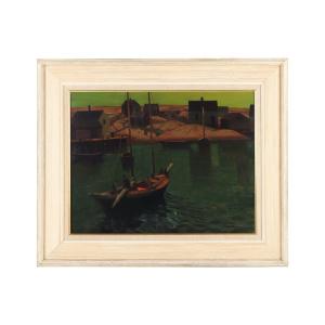 Oil on canvas by Charles F. Comfort (Canadian, 1900-1994) showing Lunenburg Harbour, titled Emerald Sea, signed and dated 1940, 20 inches by 26 inches. Estimate: CA$10,000-$15,000