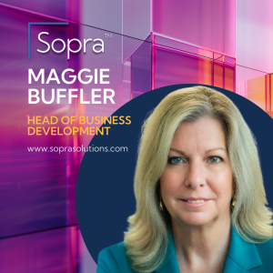Portrait of Maggie Buffler, joining as Head of Business Development for Sopra Solutions