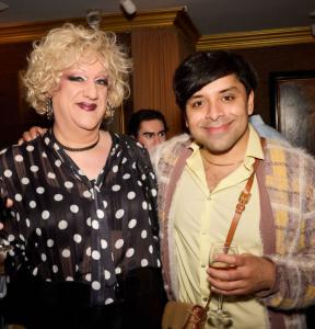 Guests Maria Konner and Adam Vazquez at Felicia Stein's 91st Celebration