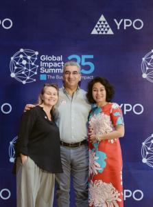Pictured: Left to right: Angel Lance, Founder, Motive Power and 10/6 Professional Services; Sofyan Almoayed YPO Global Chairman and Le Thi Thu Thuy, Vice Chairwoman of Vingroup, Vietnam, 2 April 2025
