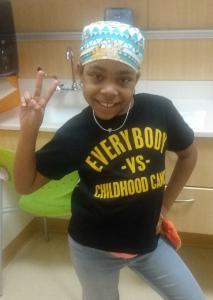 Young girl fighting cancer