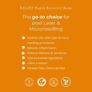 RELIEF, the Go-To choice for recovery from Laser and Microneedling
