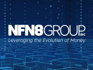 NFN8 Group logo: "NFN8 Group - Leveraging the Evolution of Money" in white letters over a white background.