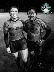 Players from Virginia Women's Rugby after their game against Connacht in Ireland. The team spent nine days in Ireland on a tour organised by Irish Rugby Tours