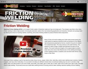 American Friction Welding Website Homepage