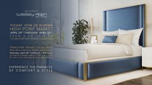To celebrate Wesley Allen's new intros during High Point Market, they are hosting a Springtime Dreams Social Hour on Saturday, April 26th, from 3-5pm in their High Point, NC showroom at 100 N Hamilton.