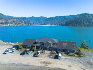 Kelley's Place restaurant at Roam Tillamook situated on Tillamook Bay with expansive bay views
