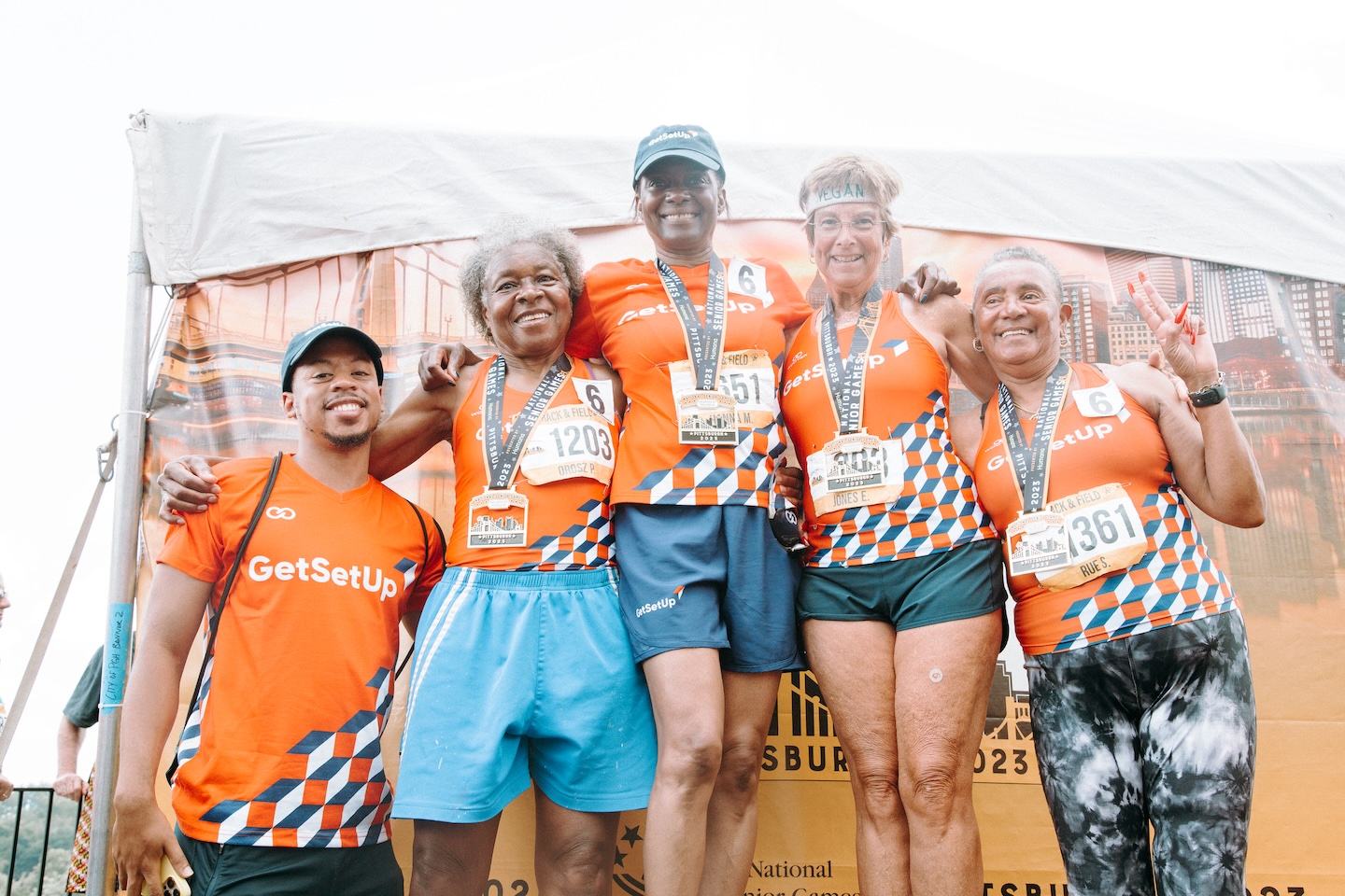 GetSetUp Athlete, Madonna Hanna, wins gold in the National 2023 Senior Games relay.