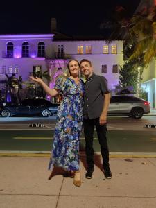 Axel de Chevron Villette, Tracy de Chevron Villette at the Versace Mansion,  Adrian de Chevron Villette, Julia de Chevron Villette