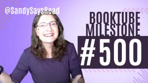 Youtube thumbnail on lavender background showcasing episode 500 with smiling content creator inviting people in