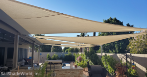 picture of shade sail over a patio