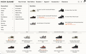 Home Page and Predictive Search with Flockr Social proof on Kick Game