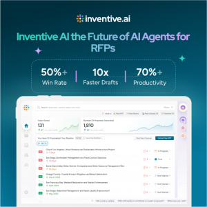 Meet the AI RFP Agent that's transforming how teams win—50%+ higher win rates, 10x faster drafts, and a 70% productivity boost. The future is Inventive AI.