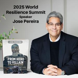 man and book on gray background words saying 2025 world summit speaker