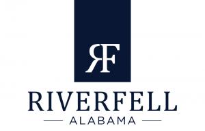 Riverfell Logo is comprised of a reversed capital R and a capital F.