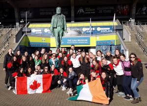 Picture of Strathcona High School Rugby Team visiting Croke Park on their Rugby Tour to Ireland