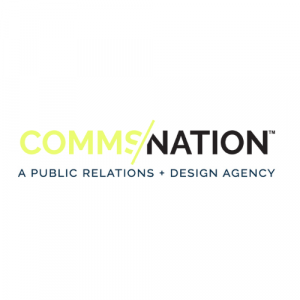 COMMSNATION LLC logo featuring bold, modern typography with stylized slashes around the word 'COMMS/NATION.' The design emphasizes innovation and connection, representing a professional marketing agency rooted in Tucson, Arizona. Colors and layout reflect