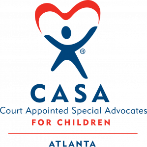 Red and blue Atlanta CASA logo