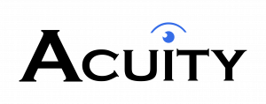 The name Acuity in a brand-specific font with an image of an eye above the letter i