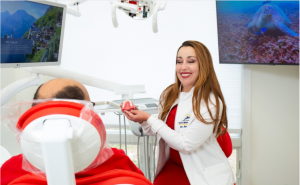 Cosmetic Dentist Dr. Radwa Saad with a patient