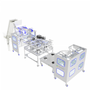 The trajectory mixer is seen as schematic as a production line
