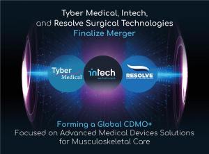 Tyber Medical, Intech, and Resolve Surgical Technologies Finalize Merger, Forming a Global CDMO+ Focused on Advanced Medical Devices Solutions for Musculoskeletal Care