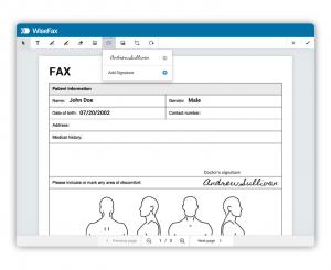 WiseFax document signing and editing.