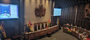 A photograph of the inside of the Bolivia National Senate