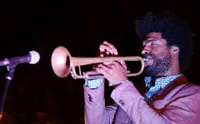Wayne Tucker playing the trumpet