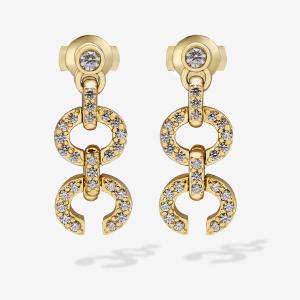Links Large HC Logo Earring (yellow gold with melee diamonds)