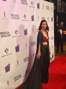 Marta Méndez Cross wears Tess Mann Atelier at the special screening of "First Cut: Women Directors' Fellowship" at The Montalban in Hollywood. Image used with permission ©Marta Méndez Cross.