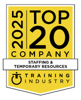 TrainingPros named a 2025 Training Industry Top 20 Staffing and Temporary Resources Company