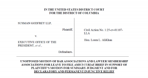 Cover page of brief filed on April 25, 2025, with the United States District Court for the District of Columbia