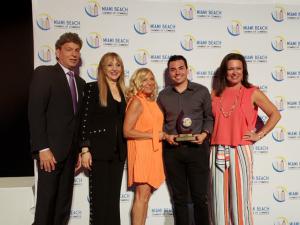 Co-Chairs of the Miami Beach Chamber Wayne Pathman & Robin Jacobs, Chamber Real Estate Council Member Debi Quade, David Berg, and Real Estate Council Chair Mirielle Enlow