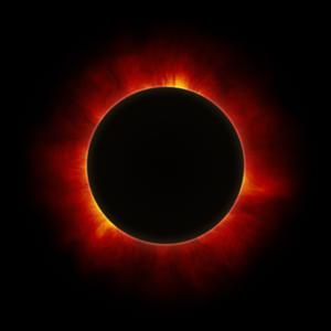 Eclipse solar total-la única vez que es seguro mirar directamente hacia el sol