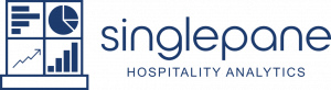 Singlepane's Company Logo - a windowpane with graphs and charts and the name singlepane.