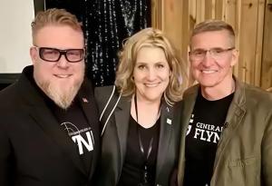 Annie Nelson, founder of American Soldier Network, with General Michael Flynn (right) and Boon Cutler (left), U.S. Army Veteran. Cutler says, “She really is remarkable… The coalitions Annie has built within the veteran community are honestly second to none.”