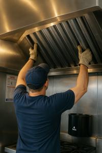 A Licensed Ansul Tech Inspecting a Installed Ansul Fire Suppression System