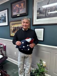 Rick Mantei with American Flag