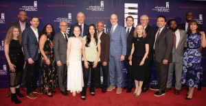 Large group on red carpet