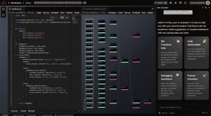 Ascend's UI -- featuring a code editor, graph view of a pipeline, and AI Data Engineer, Otto, who assists users.