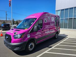 Brass City's Newly Donated Van for Safely Transporting Dogs to Adoption Events