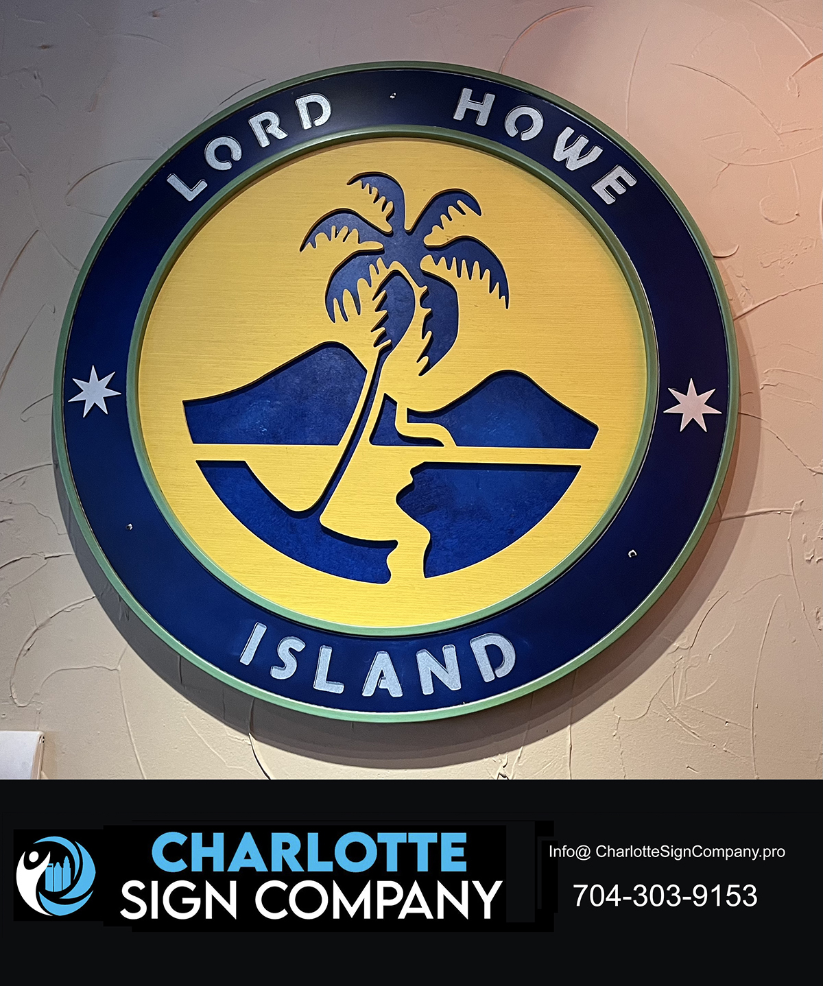 Charlotte Lobby Signs are colorful and made layered with CNC precision.