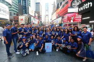 Team building activities done by Youth Delegates and Youth Ambassadors as they brought human rights to the streets in New York City’s iconic Times Square.